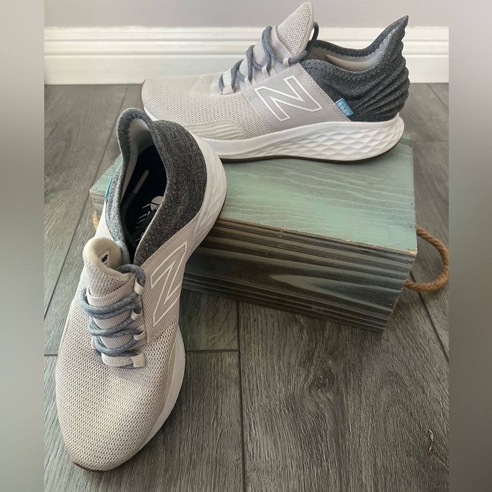 New Balance Gray and White Athletic Shoes